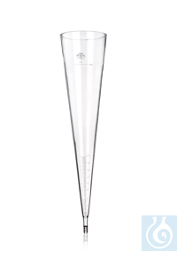 Imhoff sedimentation cone, 1000 ml, Ø 118 x H 470 mm, graduated with glass hose connector, Simax®...